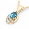 1.25 CTW Sky Blue Topaz & Micro Pave VS/SI Diamond Necklace 10K Yellow Gold - REF-19T6M - 22345