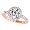Image 1 : 1.01 CTW Certified VS/SI Diamond Solitaire Halo Ring 18K Rose Gold - REF-205Y3K - 26324