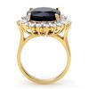 Image 2 : 14.02 CTW Blue Sapphire & Diamond Ring 14K Yellow Gold - REF-125X6T - 12861