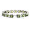 Image 2 : 21.13 CTW Peridot & Diamond Halo Bracelet 10K White Gold - REF-286T5M - 40628