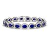 22.89 CTW Sapphire & Diamond Halo Bracelet 10K White Gold - REF-291A5X - 40607