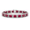26.21 CTW Ruby & Diamond Halo Bracelet 10K White Gold - REF-347F8N - 41381