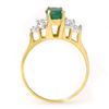 Image 2 : 1.18 CTW Emerald & Diamond Ring 14K Yellow Gold - REF-26Y4K - 13966