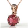 Image 1 : 2 CTW Pink Tourmaline Designer Solitaire Necklace 14K Rose Gold - REF-32M8H - 22035