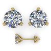 Image 2 : 1.50 CTW Certified VS/SI Diamond Stud Earrings 18K Yellow Gold - REF-322W8F - 32209