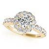 Image 2 : 1.75 CTW Certified VS/SI Diamond 2Pc Wedding Set Solitaire Halo 14K Yellow Gold - REF-404W9F - 31195