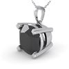 Image 1 : 3 CTW Cushion Black Diamond Designer Necklace 14K White Gold - REF-79N6Y - 38440