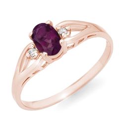 0.53 CTW Amethyst & Diamond Ring 14K Rose Gold - REF-14A2X - 12404