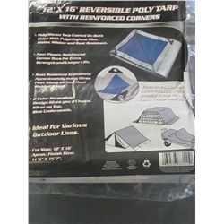 New 12ft x 16ft Reversable Tarp silver or blue/ excellent for Camping