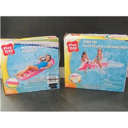2 Play Day Floaties / lounger and ride on dolphin