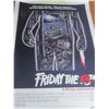 Image 1 : Friday the 13th Hand Singed Movie poster by Ari Lehman / 24x36