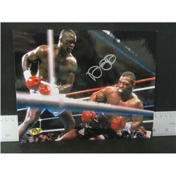 James Buster Douglas Hand Signed Photo Knocking out Mike Tyson