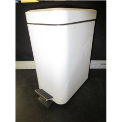 12 inch tall small bathroom wastebasket with foot pedal