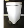 Image 1 : 12 inch tall small bathroom wastebasket with foot pedal