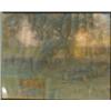 Image 1 : GRAHAM, James Lillie, R.C.A., 1873-1975.  "Cattle Grazing at Sunset".  Pastel.  Pastel....