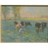 Image 1 : GRAHAM, James Lillie, R.C.A., 1873-1975.  "Milking Time".  Pastel.  Pastel....