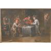 Image 1 : École hollandaise 18e S./18th C. Dutch School.  "An Evening Tavern Scene".  Huile sur toile....