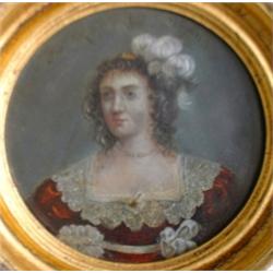 École anglaise 19e S./19th C. English School.  "Lady Digby".  Huile sur métal.  Oil on metal....