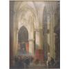 Image 1 : École européenne 19e S./19th C. European School.  "Inside the Crowded Cathedral".  Huile sur toil...