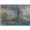 Image 1 : ELTEN, Hendrik Dirk Kruseman Van, 1829-1904.  "River View beyond the Tree".  Aquarelle, signée....