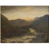 Image 1 : École anglaise 19e S./19th C. English School.  "Sunset over the Mountain Stream"....