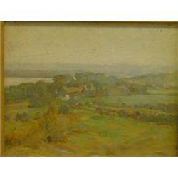 École française 19e S./19th C. French School.  "Paysage d'Été".  Huile sur panneau....