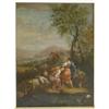 Image 1 : École hollandaise 18e S./18th C. Dutch School.  "The Bathers".  Huile sur toile....