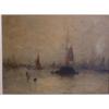 Image 1 : École anglaise 19e S./19th C. English School.  "Fishing Boats in the Harbour at Sunset"....