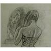Image 1 : GOLDBERG, Eric, 1890-1969.  "Mirror Reflections" et/and "Combing her Hair".  2 fusains, signés....