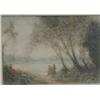 Image 1 : DE BELLE, Charles Ernest, A.R.C.A., 1873-1939.  "Children by the Lake".  Pastel, monogrammé.  Pas...