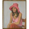 Image 1 : TAYLOR, Frederick Bourchier, R.C.A., 1906-1987.  "Young Woman in a Pink Hat"....