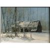 Image 1 : YUZBASIYAN, Arto, 1948-    .  "View of the Barn in Winter".  Huile sur panneau, signée....