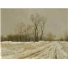 Image 1 : ARTS, Alexis, 1940.  "Melting Snow, St. Amable, Quebec".  Huile sur panneau, signée.  Signée et t...