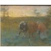 Image 1 : GRAHAM, James Lillie, R.C.A., 1873-1975.  "Milking Time at Sunset".  Pastel.  Pastel....