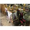 Image 2 : 16 STRIPED GOLD FRAMED DINING CHAIRS