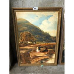 KIDS ON LAKE FRAMED PRINT