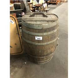 WINE BARREL GARBAGE CAN