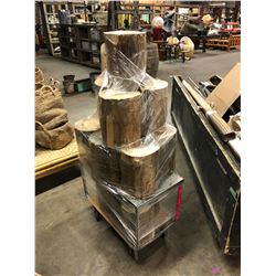 ASSORTED LOG PEDESTALS ON CART