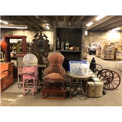 LOT OF ASSORTED DISTRESSED PROP FURNITURE