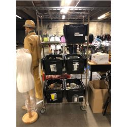 METRO RACK WITH ASSORTED COLLECTABLES - BINS NOT INCLUDED