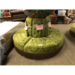 SET OF GREEN CIRCULAR SECTIONAL LOBBY CHAIRS