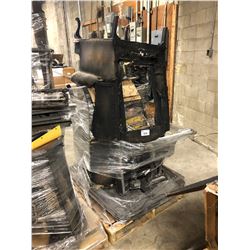 PALLET OF ASSORTED BURNT DISTRESSED PROP FURNITURE