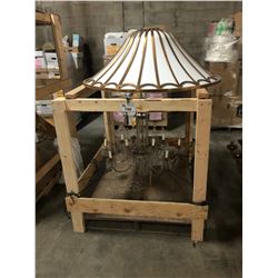 METAL & GLASS CHANDELIER IN CRATE