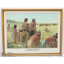 'KELSEY ON THE PLAINS' FRAMED AND MATTED PRINT OF