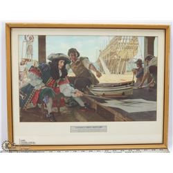 CANADA'S FIRST SHIPYARD' FRAMED AND MATTED PRINT