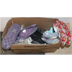 BOX OF NEW SLIPPERS, GIFT CARDS & MORE
