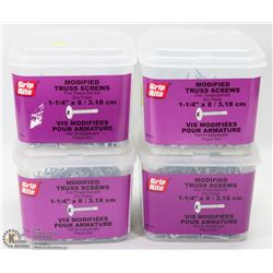 4 BOXES OF GRIP RITE MODIFIED TRUSS SCREWS