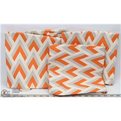 4 BLOSSOM ORANGE & GREY THROW PILLOW COVERS