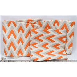 4 BLOSSOM ORANGE & GREY THROW PILLOW COVERS