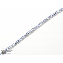 17) STERLING SILVER TANZANITE TENNIS BRACELET